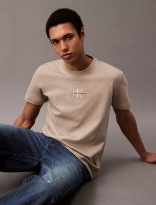 aluminum monogram t-shirt for men calvin klein jeans