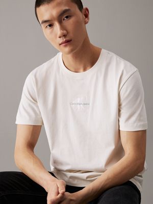 ivory monogram t-shirt for men calvin klein jeans