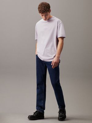 pastel lilac relaxed washed cotton t-shirt for men calvin klein jeans