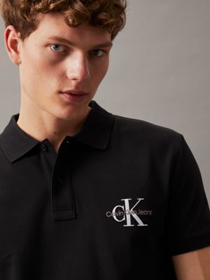 ck black monogram polo shirt for men calvin klein jeans