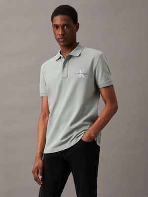 grey monogram polo shirt for men calvin klein jeans