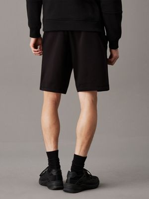 ck black monogram fleece jogger shorts for men calvin klein jeans