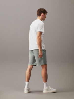 slate gray waffle cargo jogger shorts for men calvin klein jeans