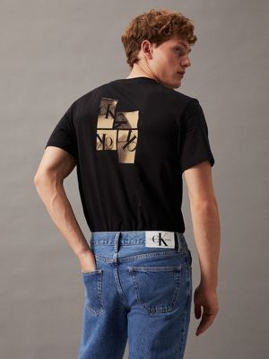 ck black back logo t-shirt for men calvin klein jeans