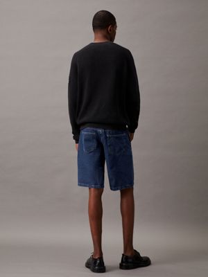 denim dark tailored denim shorts for men calvin klein jeans