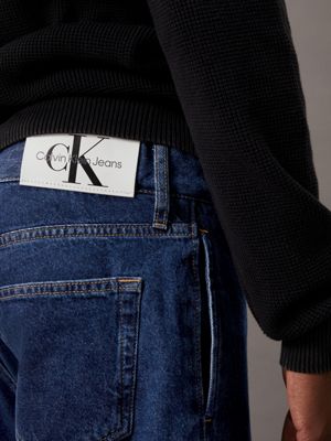 denim dark tailored denim shorts for men calvin klein jeans