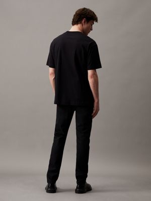 ck black relaxed badge t-shirt for men calvin klein jeans