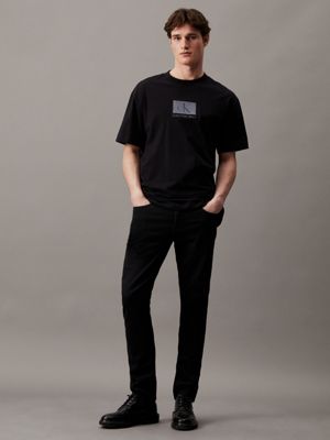 ck black relaxed badge t-shirt for men calvin klein jeans