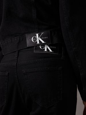 denim black regular tapered jeans for men calvin klein jeans