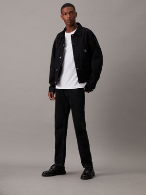 denim black relaxed denim jacket for men calvin klein jeans