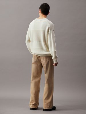 Calvin Klein White Cotton Men Jeans