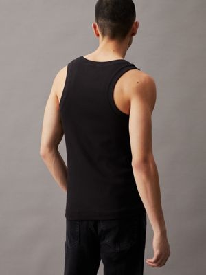 ck black slim ribbed tank top for men calvin klein jeans