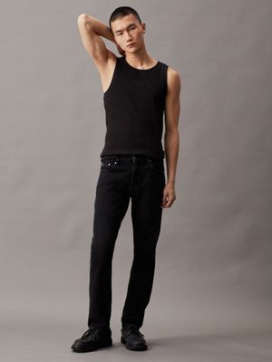 ck black slim ribbed tank top for men calvin klein jeans