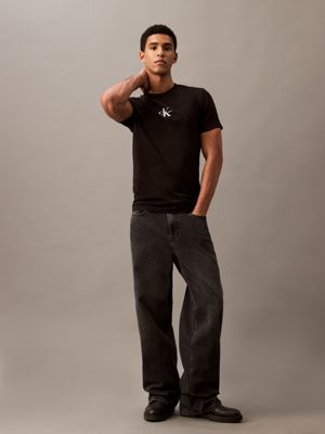 ck black slim monogram t-shirt - pride for men calvin klein jeans