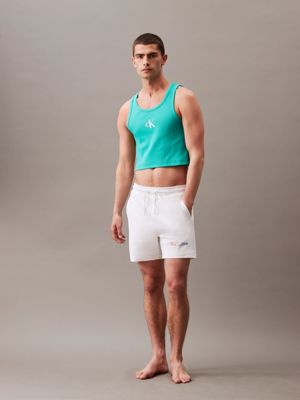 pool green slim ribbed tank top - pride for men calvin klein jeans