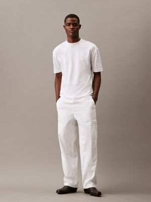 bright white oversized monogram t-shirt - pride for men calvin klein jeans