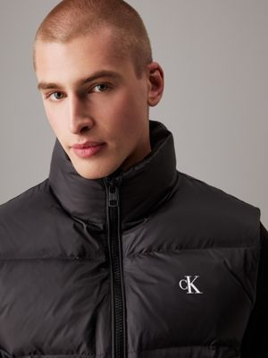 ck black down puffer gilet for men calvin klein jeans