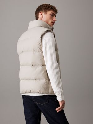 flint gray down puffer gilet for men calvin klein jeans