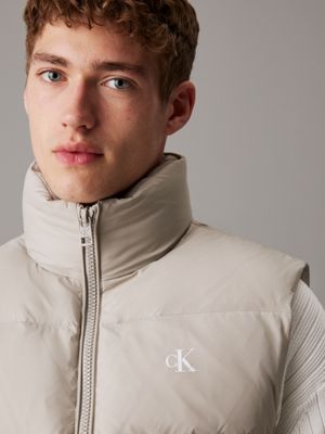 flint gray down puffer gilet for men calvin klein jeans