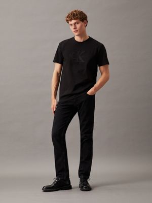 ck black tonal monogram t-shirt for men calvin klein jeans