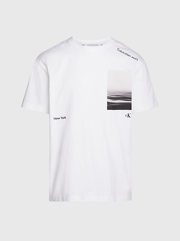 t-shirt avec imprimé photo bright white pour hommes calvin klein jeans