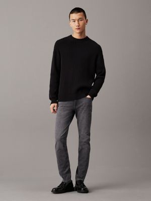 denim grey slim tapered jeans for men calvin klein jeans