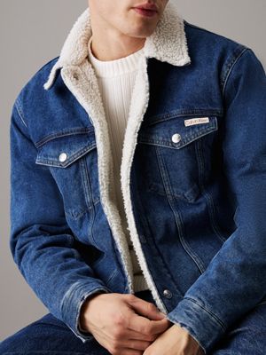 denim medium sherpa denim jacket for men calvin klein jeans