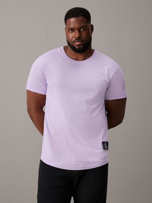 purple plus size cotton badge t-shirt for men calvin klein jeans