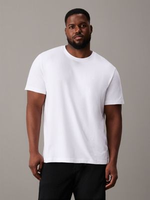 white plus size back logo t-shirt for men calvin klein jeans