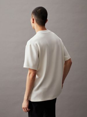 ivory relaxed scuba monogram t-shirt for men calvin klein jeans