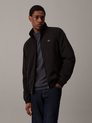 black cotton canvas zip up jacket for men calvin klein jeans