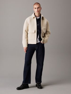 pelican relaxed wool blend jacket for men calvin klein jeans