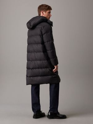 Calvin klein hooded long quilted down puffer coat hotsell