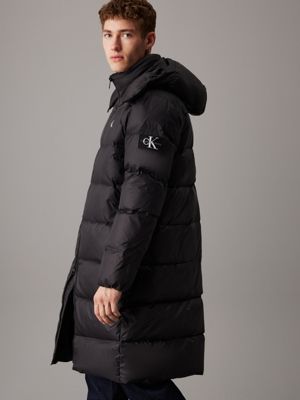 Calvin klein jeans hooded down puffer jacket black online