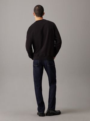 ck black chenille monogram sweatshirt for men calvin klein jeans