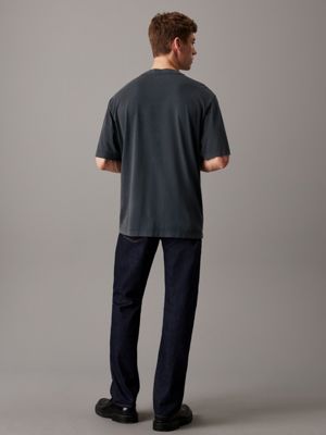 ebony relaxed washed cotton t-shirt for men calvin klein jeans