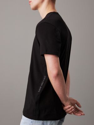 ck black logo tape t-shirt for men calvin klein jeans