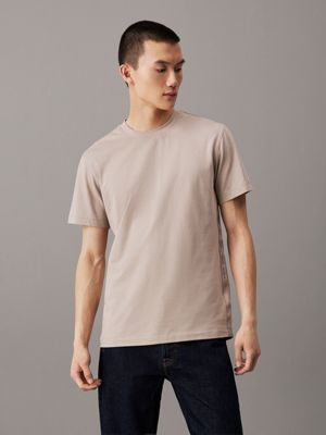 grey logo tape t-shirt for men calvin klein jeans