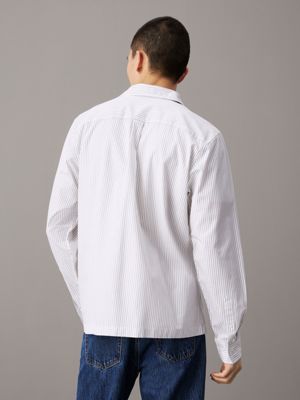 bright white relaxed pinstripe shirt for men calvin klein jeans