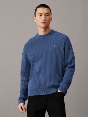 Relaxed Ribbed Cotton Jumper Calvin Klein J30J326193DBX