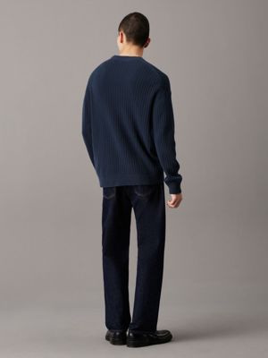 ink relaxed ribbed cotton jumper for men calvin klein jeans