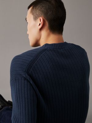 ink relaxed ribbed cotton jumper for men calvin klein jeans