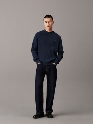 ink relaxed ribbed cotton jumper for men calvin klein jeans