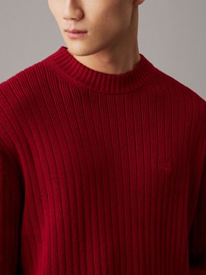 winery relaxed ribbed cotton jumper for men calvin klein jeans