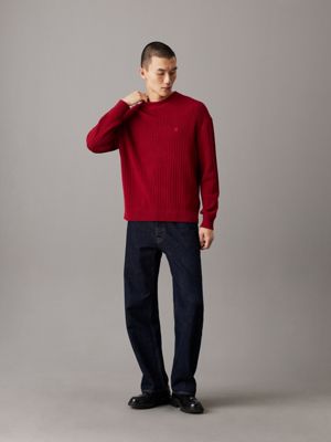 winery relaxed ribbed cotton jumper for men calvin klein jeans