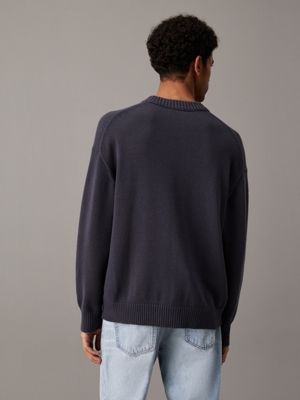 ebony oversized cotton wool jumper for men calvin klein jeans