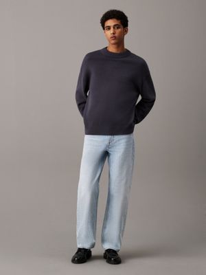 ebony oversized cotton wool jumper for men calvin klein jeans