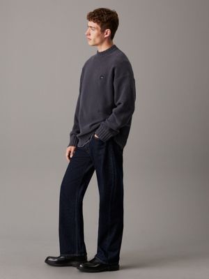 ebony relaxed cotton bouclé jumper for men calvin klein jeans