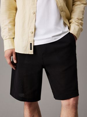 black relaxed structured jersey shorts for men calvin klein jeans