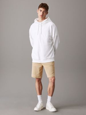 pale khaki relaxed structured jersey shorts for men calvin klein jeans